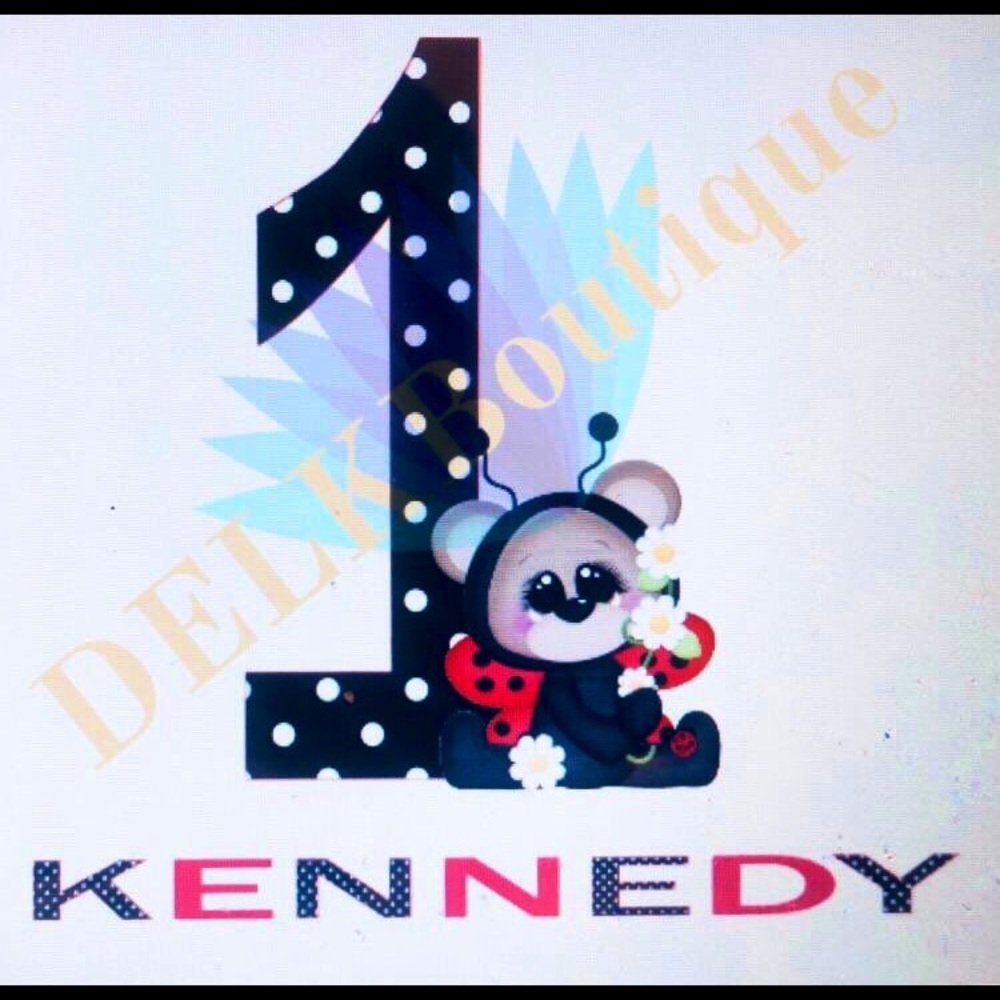 1st Birthday Lady Bug Personalized Bodysuit